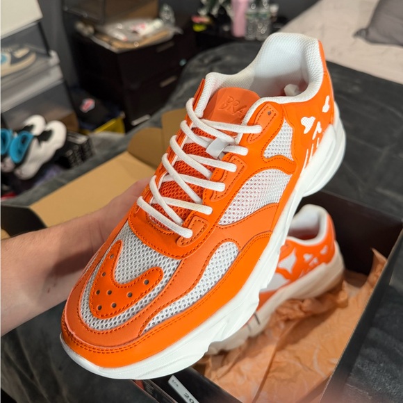 Orange and White Sneakers Size 10 - Picture 2 of 6